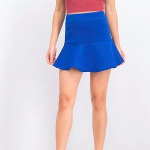 NWT Madison Square sz medium flounce blue mini skirt